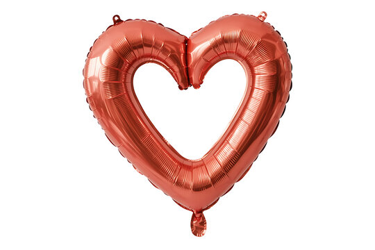 Rose-gold heart-shaped balloon floats, symbolizing love, celebration, and affection in a festive display.