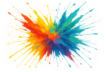 Vibrant paint splash exploding, creating a colorful abstract design with artistic energy and creativity concept