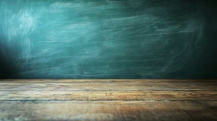 Freshly cleaned chalkboard ready for lessons in a bright classroom setting