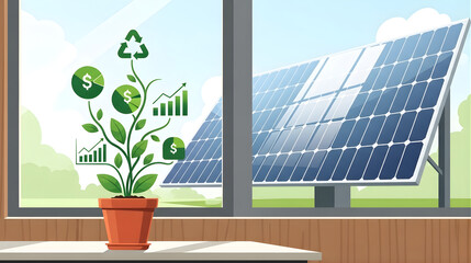 3D Bar Chart Showing Ascending Growth with Arrow Symbol