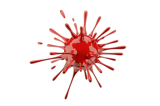 Vivid, abstract burst of red, radiating outward, suggesting energy, danger, or a forceful impact.