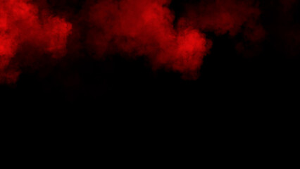 Abstract red smoke, fog on isolated black background, creating a mysterious and backdrop, creating a dreamy, atmospheric effect for artistic