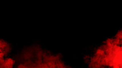 Abstract red smoke, fog on isolated black background, creating a mysterious and backdrop, creating a dreamy, atmospheric effect for artistic