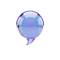 Glossy Blue Purple Glass Speech Bubble Communication Icon