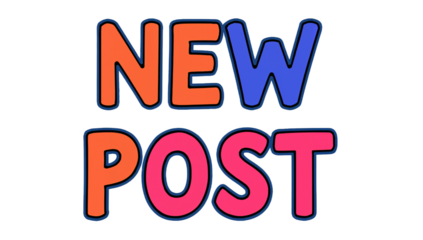 Bold and Colorful 'New Post' Graphic Eye-Catching Typography for Social Media Content