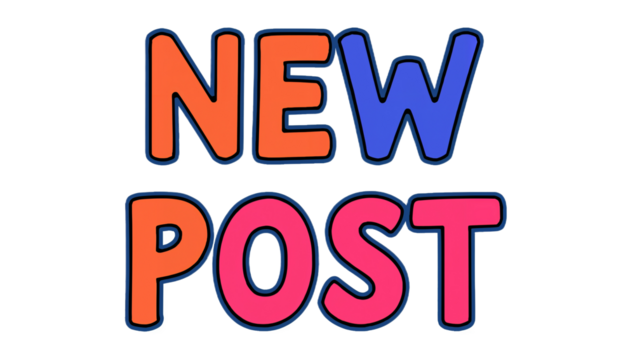 Bold and Colorful 'New Post' Graphic Eye-Catching Typography for Social Media Content - Powered by Adobe