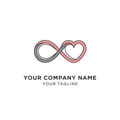 Infinity Heart Symbol Logo Design - Love and Eternal Connection Concept.