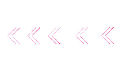 Distinct hand-drawn pink double chevron arrows pointing left, offering a minimalist artistic aesthetic for design and navigation