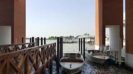 wooden bridge over the river
