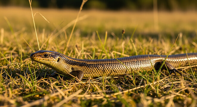 Glass Lizard in Grassland -Ophisaurus ventralis