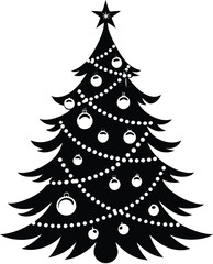 Christmas Tree Silhouette Festive Vector Illustration