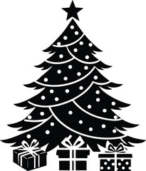 Christmas Tree Silhouette Festive Vector Illustration