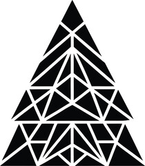 Christmas Tree Silhouette Festive Vector Illustration