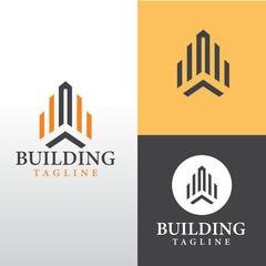 Modern Building Logo Design for Real Estate and Construction Company Geometric Architecture Brand Identity