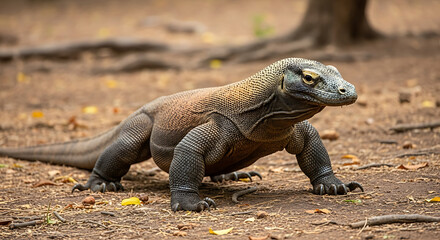  Komodo Dragon in the Wild- Varanus komodoensis