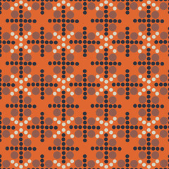 abstract dots pattern with orange background