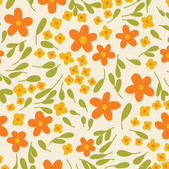 orange and yellow floral pattern