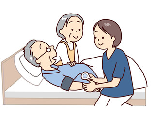 訪問看護、血圧測定をして状態をする