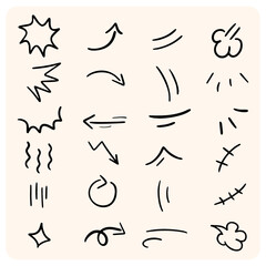 Doodle Hand Drawn Emphasis and Scribble Elements