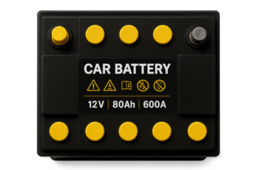 Car battery providing power for vehicle engine starting