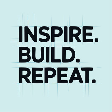 inspire. build. repeat.: systematic creative workflow banner for studios, dev teams, and creators offering process-led services and saleable content packages