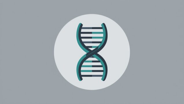 Minimalist DNA Helix Circular Emblem for UI