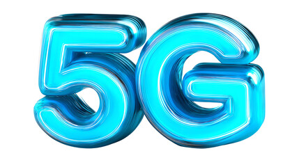 Illuminating 5G Connectivity: The image is capturing the essence of 5G, depicted in a brilliant blue hue, representing a futuristic and robust mobile network connection. 