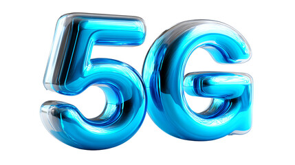 5G Tech Revolution: A gleaming, blue 5G logo that symbolizes the cutting-edge of communication. Represents speed, connectivity, and technological advancement in a minimalist design.