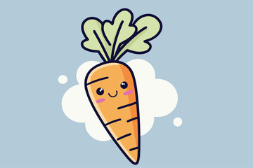 Whimsical Carrot Character Illustration with Smiling Face