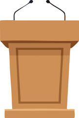 Wooden Podium with Microphones Illustration. style inspiration illustration concept design creative background style inspiration