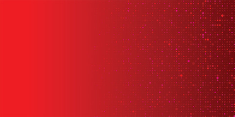 Glowing red dotted wallpaper. Abstract curved round dot grid texture. Circle halftone pattern background. Dark navy backdrop for technology, business, news, Vector illustration