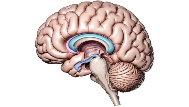 Internal Brain Structures in Cross-Sectional View