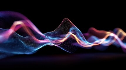abstract glowing wave data flows from sleek phone soft light ai generated