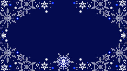 美しい雪もようのクリスマス背景、16:9サイズ