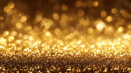 glittering golden festivity background with sparkling bokeh lights