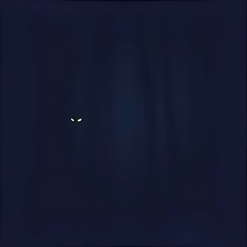A Pair of Sinister Glowing Eyes Staring Out from the Deep and Utter Darkness