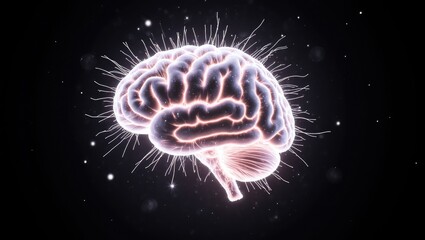 Luminous Brain with Radiating Neural Pathways in Cosmic Space