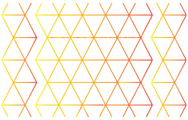 Fototapeta premium Abstract geometric grid with gradient color lines on white triangles
