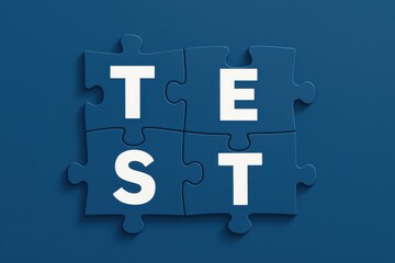 Blue background with interlocking puzzle pieces spelling DEIB symbolizing diversity equity inclusion and belonging designed as an uplifting corporate concept graphic