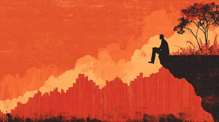 A conceptual depiction of personal problems and crises, using abstract imagery to visualize stress, confusion, and emotional turmoil in a human-centered context.
