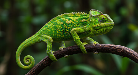 Fototapeta premium Veiled Chameleon on a Branch- Chamaeleo calyptratus