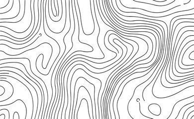 Black Topographic Contour Lines on White Background abstract pattern
