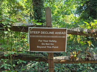 Safety Warning Sign - Caution the Steep Decline Ahead