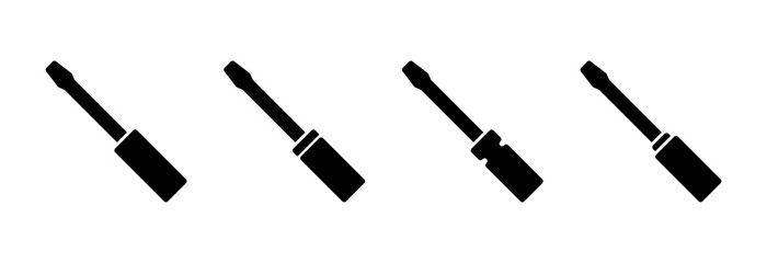 Obraz premium Screwdriver icon vector illustration. tools sign and symbol