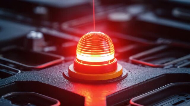 Red warning light emergency indicator industrial control panel safety alert hazard signal machinery maintenance automation oil gas industry urgency