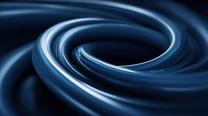 A data cable twists into an abstract digital spiral in hyperrealistic detail. The glowing strands convey technology, connectivity, and modern digital innovation, blending structure with luminous motio