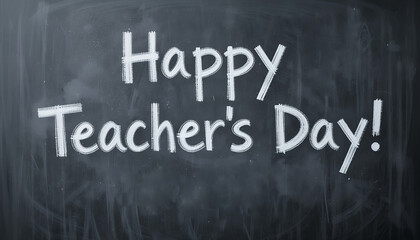 Chalkboard message celebrating teachers with a handwritten note for teacher appreciation