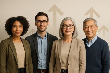 Inclusive workplace opportunity concept with diverse professionals standing together confident expressions and clear message of fair access equity and belonging