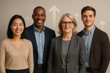 Inclusive workplace opportunity concept with diverse professionals standing together confident expressions and clear message of fair access equity and belonging