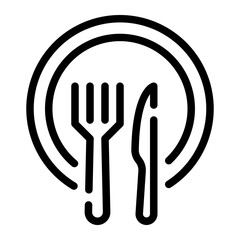 cutlery line icon